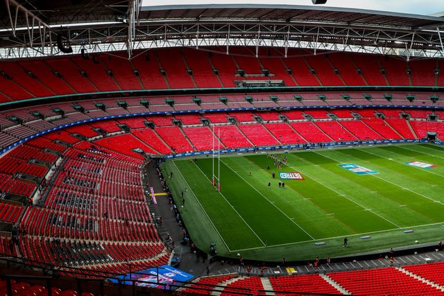 A general view of Wembley Stadium prior to the Betfred Women's Challenge Cup Final St Helens vs Wigan Warriors at Wembley Stadium, London, United Kingdom, 7th June 2025

(Photo by Izzy Poles/News Images)