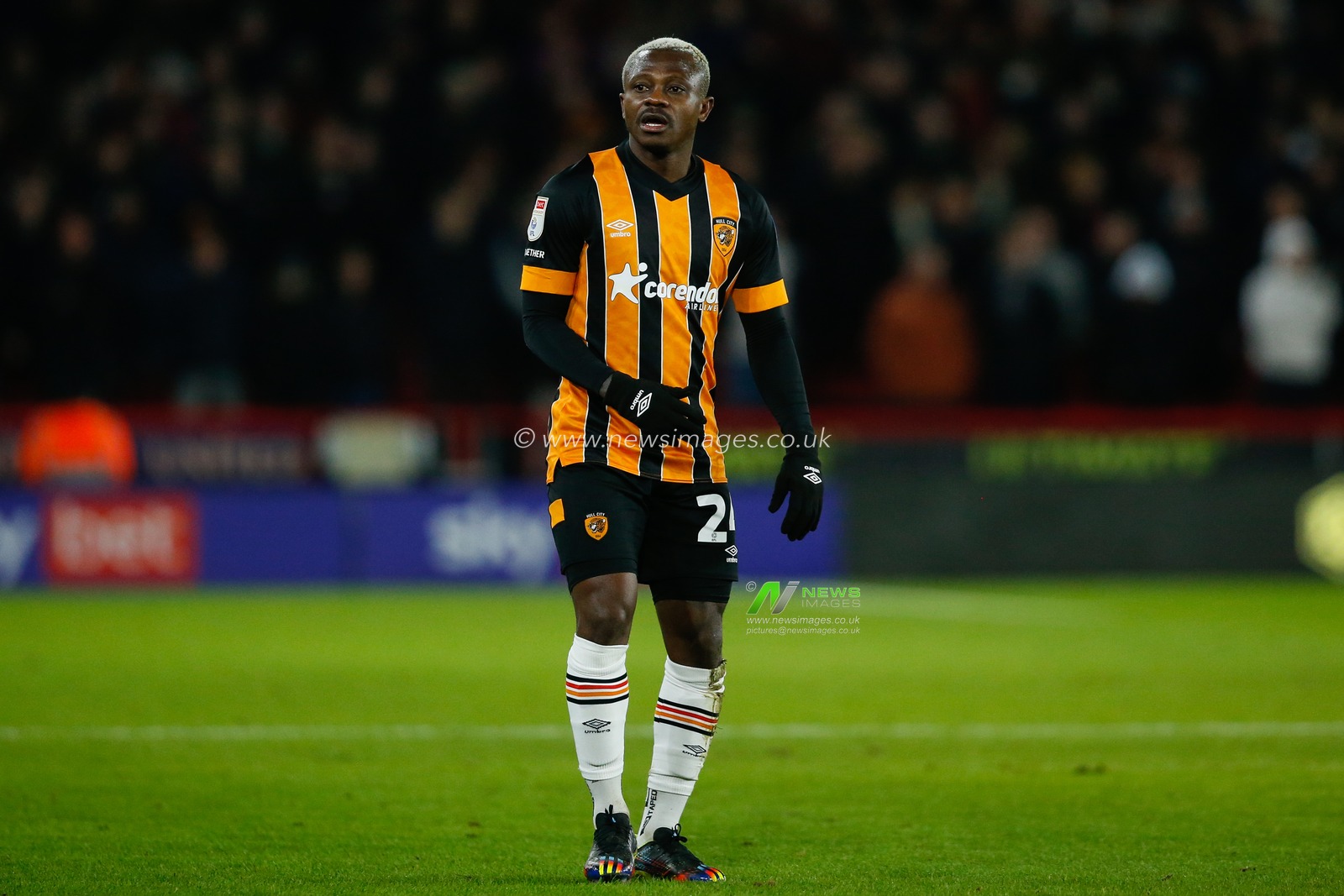 Jean MichaÃ«l Seri #24 of Hull City during the Sky Bet Championship match Sheffield United vs Hull City at Bramall Lane, Sheffield, United Kingdom, 20th January 2023

(Photo by Ben Early/News Images)