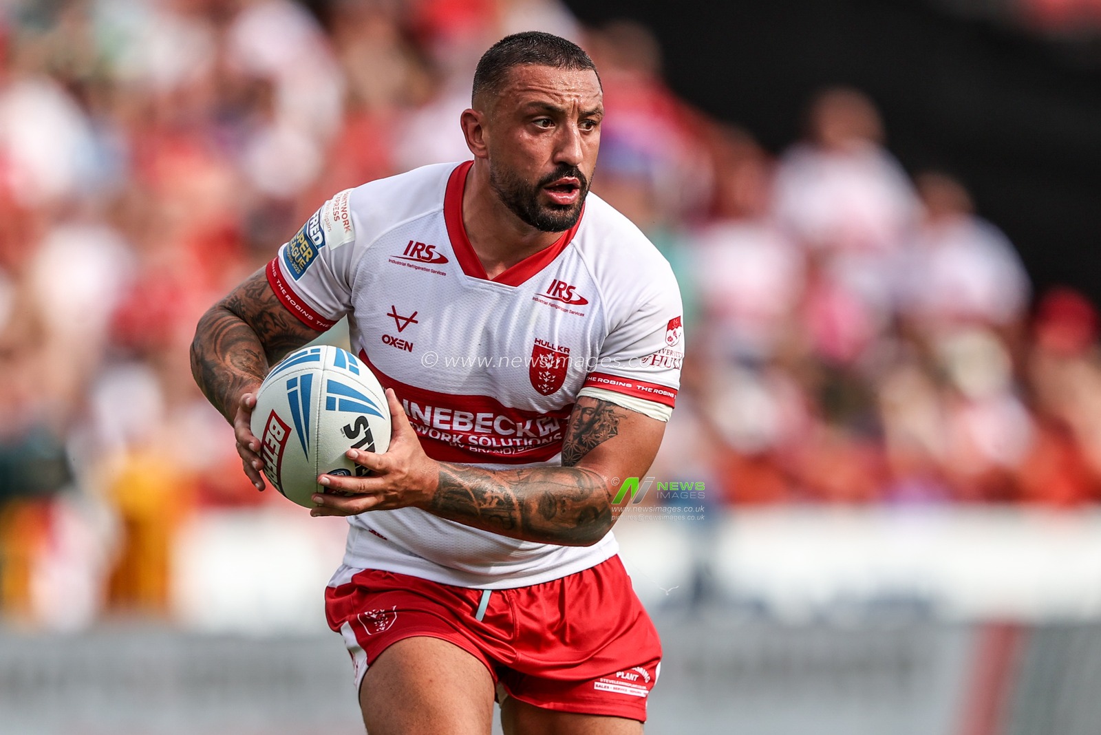Elliot Minchella of Hull KR in action during the Betfred Super League round 18 match Hull KR vs Wakefield Trinity at Sewell Group Craven Park, Hull, United Kingdom on 11 July 2026

(Photo by Alfie Cosgrove/News Images)