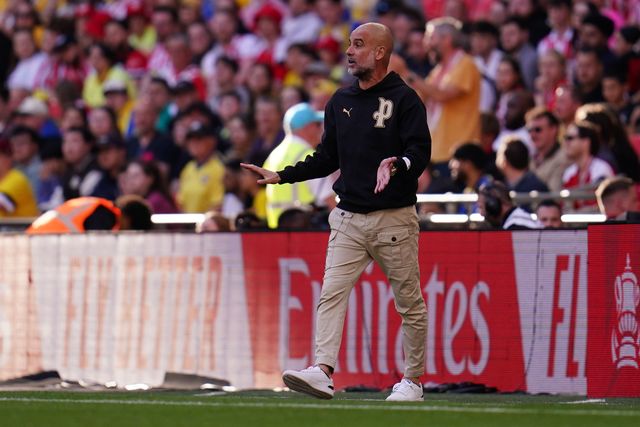 Pep Guardiola manager of Manchester City during the Emirates FA Cup Semi-Final match Manchester City vs Southampton at Wembley Stadium, London, United Kingdom on 25 April 2026

(Photo by Harvey Murphy/News Images)