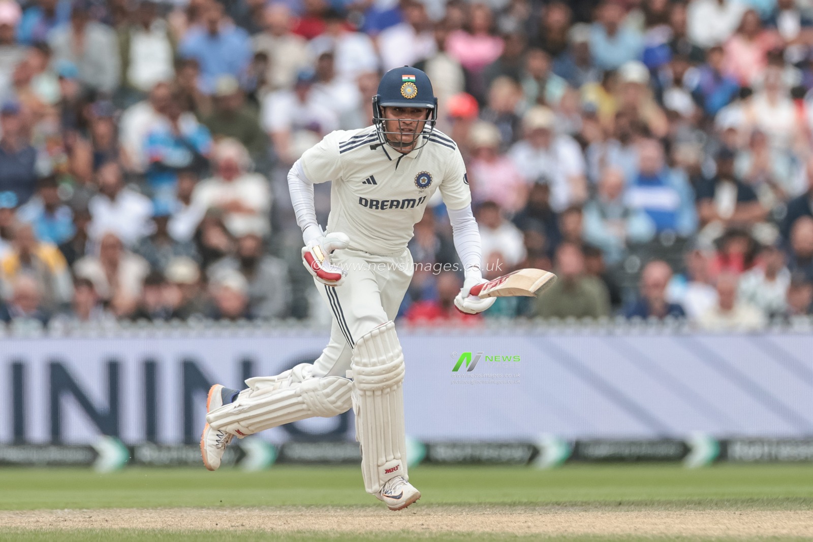 India captain Shubman Gill makes runs during the 4th Rothesay Test Match Day 5 England vs India at Old Trafford Cricket Ground, Manchester, United Kingdom, 27th July 2025

(Photo by Mark Cosgrove/News Images)