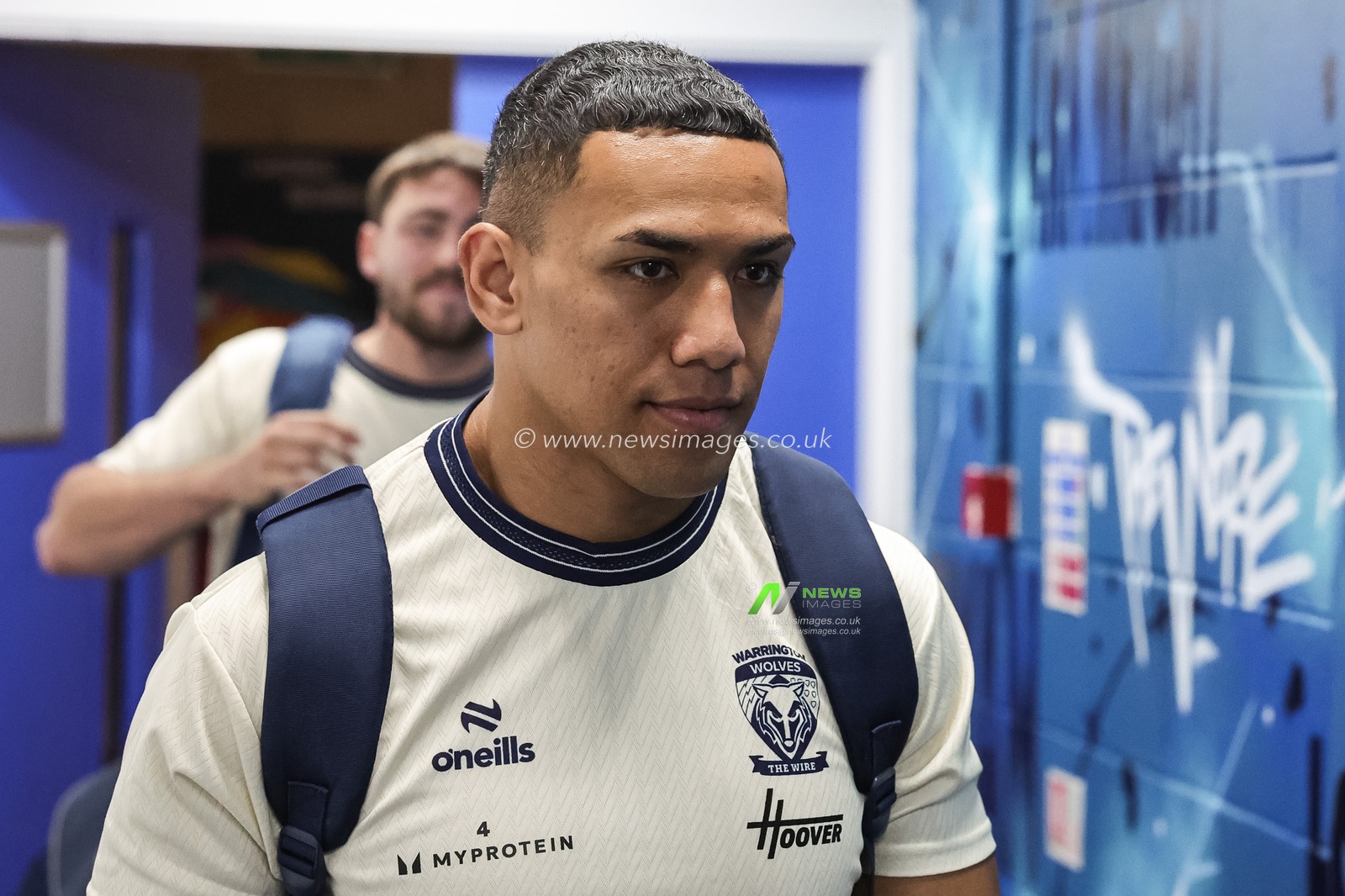 Albert Hopoate of Warrington Wolves arrives during the Betfred Super League round 23 match Warrington Wolves vs York Knights at The Halliwell Jones Stadium, Warrington, United Kingdom on 13 August 2026

(Photo by Mark Cosgrove/News Images)
