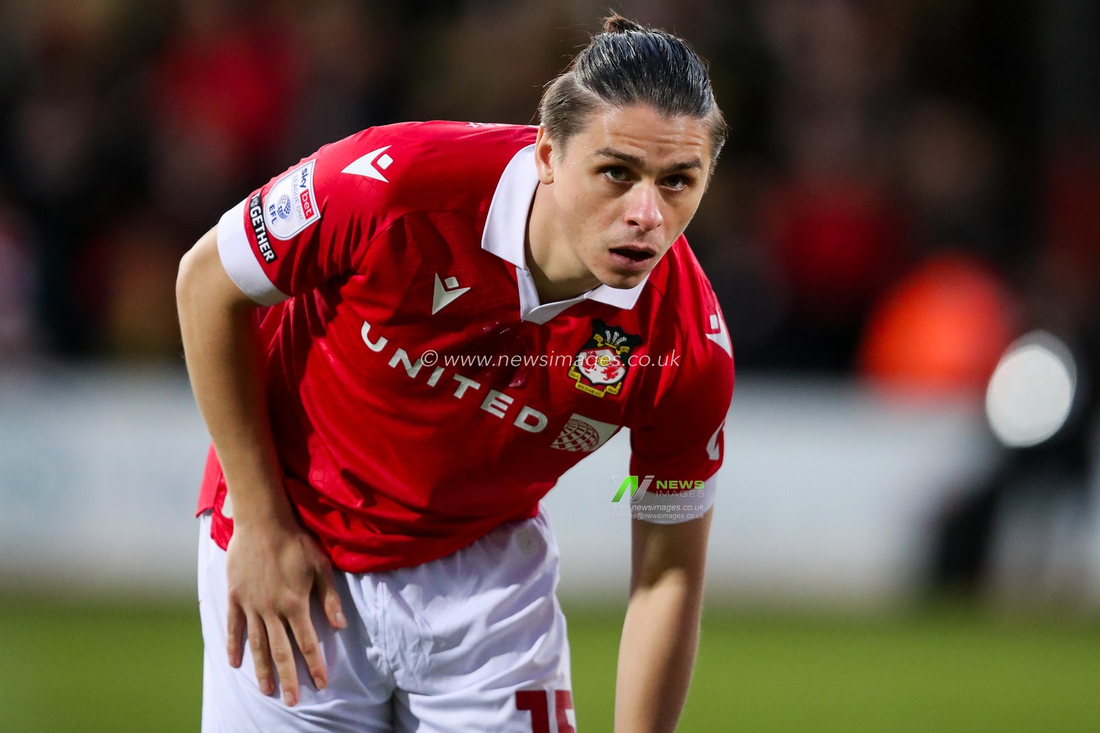 George Dobson of Wrexham AFC lines up prior to the Sky Bet League 1 match Cambridge United vs Wrexham at Abbey Stadium, Cambridge, United Kingdom, 1st April 2025

(Photo by Izzy Poles/News Images)