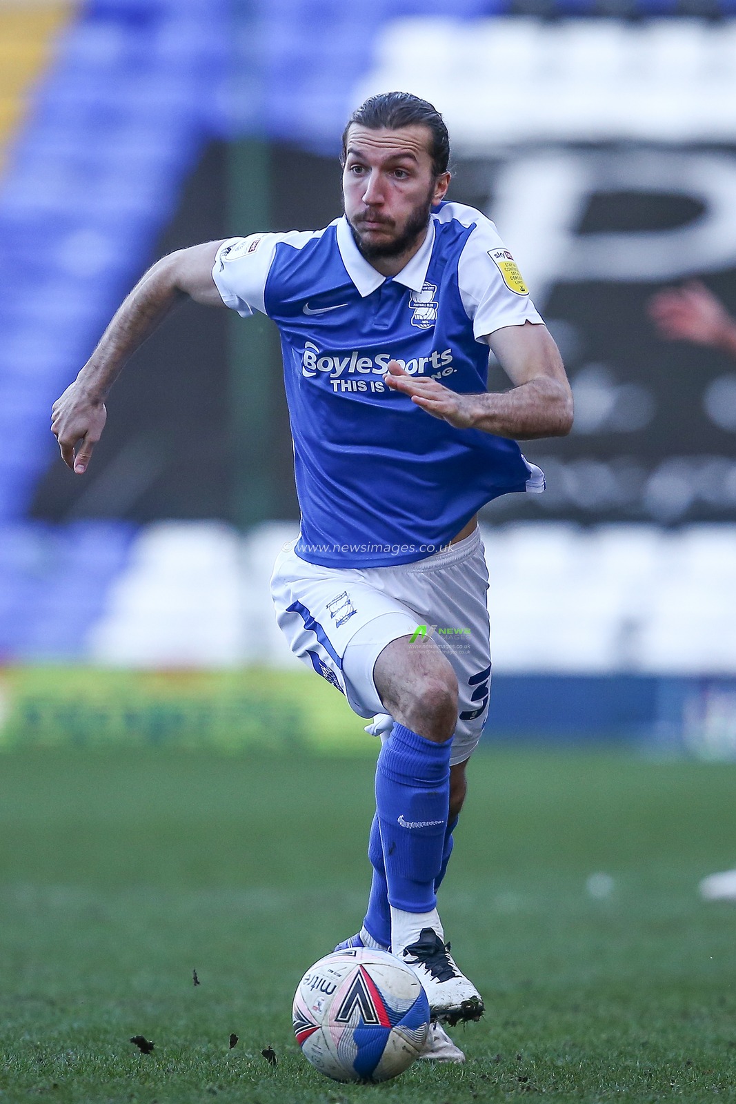 Ivan Sunjic #34 of Birmingham City dribbles the ball