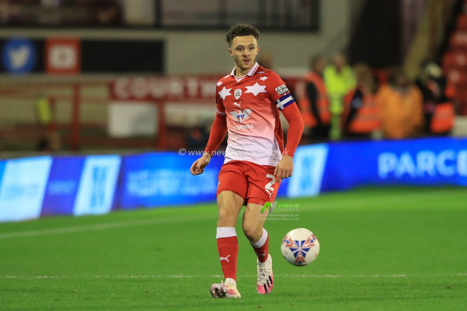 Jordan Williams #2 of Barnsley passed the ball during the Emirates FA Cup 1st Round match Barnsley vs Horsham FC at Oakwell, Barnsley, United Kingdom, 3rd November 2023

(Photo by Alfie Cosgrove/News Images)
