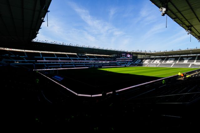 A general view of the pitch and stands during the Sky Bet Championship match Derby County vs Swansea City at Pride Park Stadium, Derby, United Kingdom on 14 February 2026

(Photo by Maynard Manyowa/News Images)