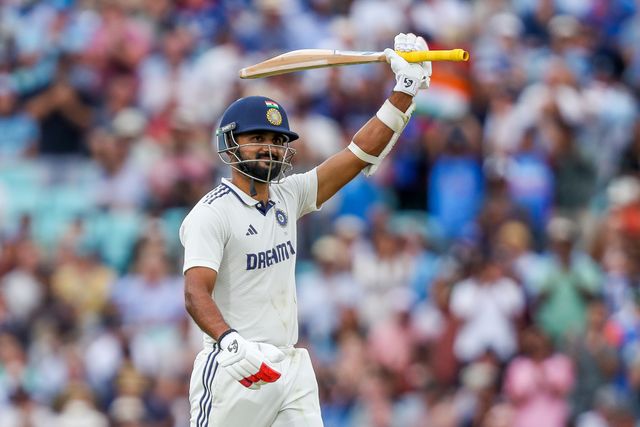 Akash Deep of India celebrates a half century during the 5th Rothesay Test Match Day 3 England vs India at The Kia Oval, London, United Kingdom, 2nd August 2025

(Photo by Izzy Poles/News Images)