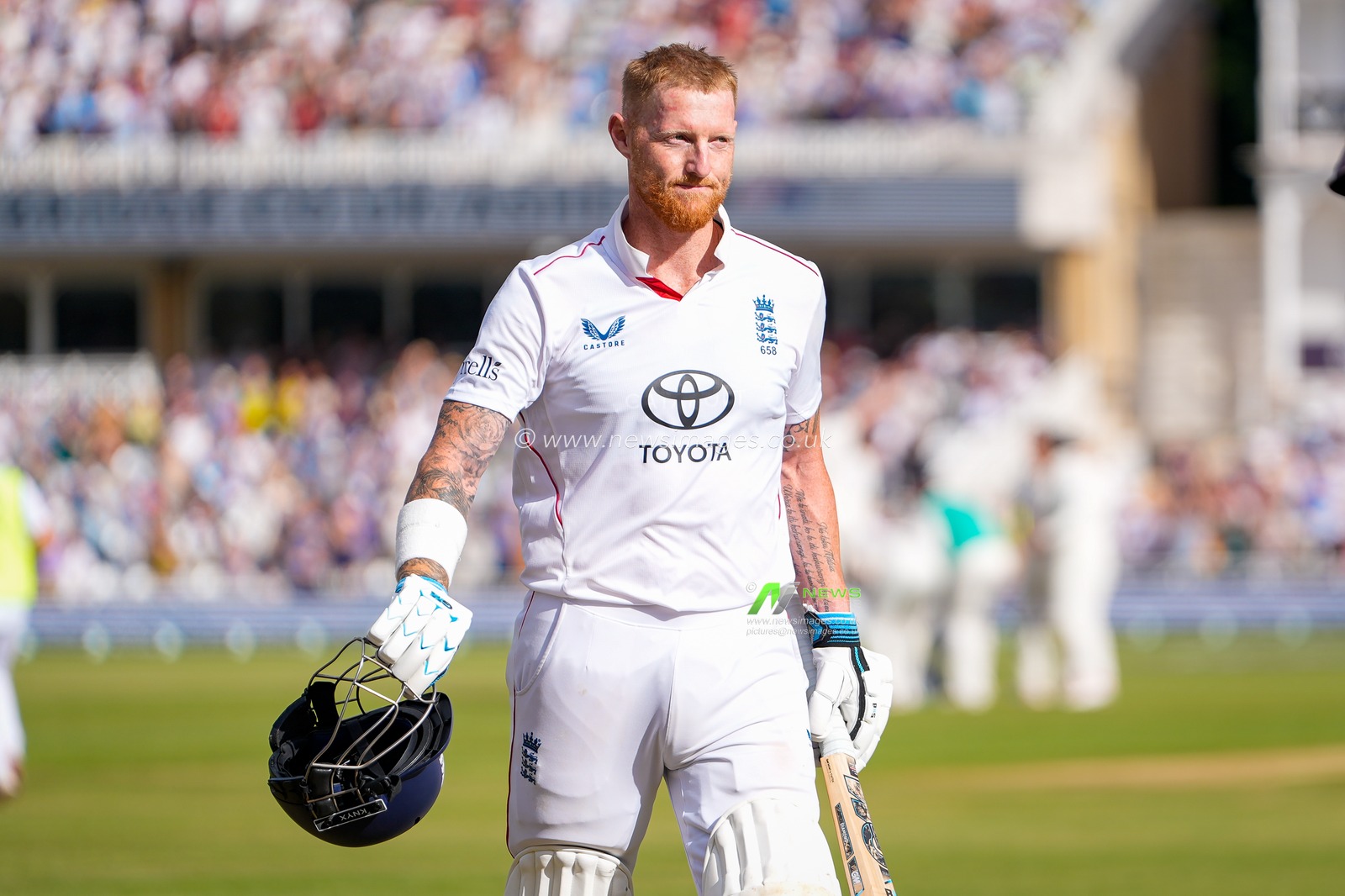 England captain Ben Stokes walks off after being dismissed for 30 in his last innings as an England player having announced his retirement during the 3rd Rothesay Test Match Day 4 match England vs New Zealand at Trent Bridge, Nottingham, United Kingdom on 28 June 2026

(Photo by Maynard Manyowa/News Images)
