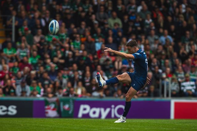 George Ford of Sale Sharks during the Gallagher Premiership Play-off Semi-final Leicester Tigers vs Sale Sharks at Mattioli Woods Welford Road Stadium, Leicester, United Kingdom, 7th June 2025

(Photo by Craig Evans/News Images)