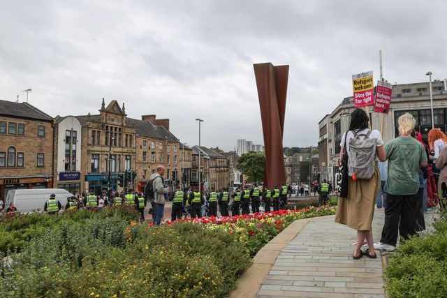 Anti-racism protest Barnsley Town Centre
