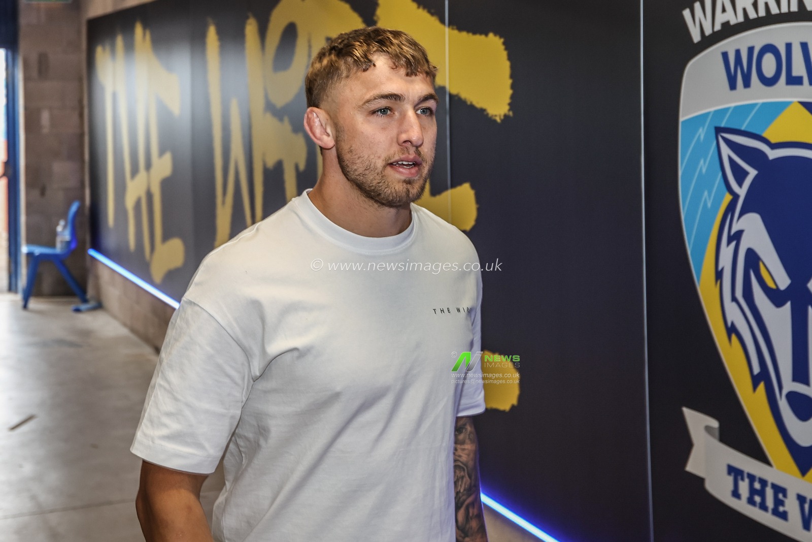 Sam Powell of Warrington Wolves arrives during the Betfred Super League Round 12 match Warrington Wolves vs Hull KR at Halliwell Jones Stadium, Warrington, United Kingdom, 23rd May 2025

(Photo by Alfie Cosgrove/News Images)