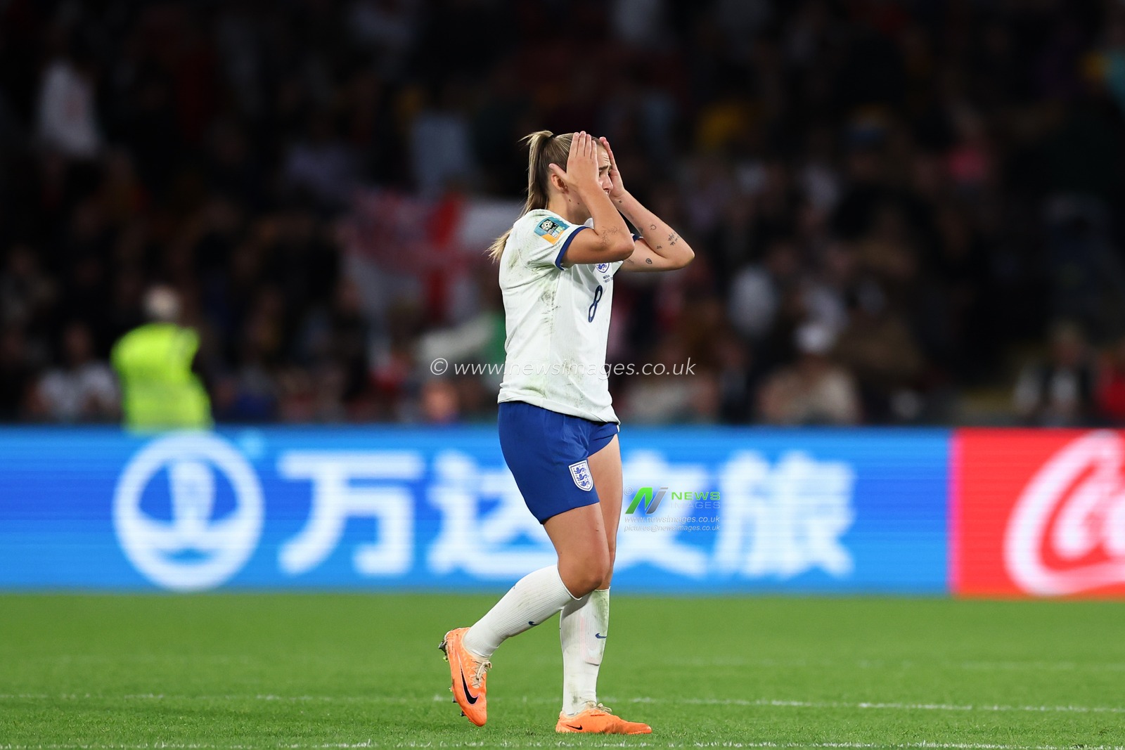 Georgia Stanway #8 of England reacts during the FIFA Women's World Cup 2023 match England Women vs Nigeria Women at Suncorp Stadium, Brisbane, Australia, 7th August 2023

(Photo by Patrick Hoelscher/News Images)