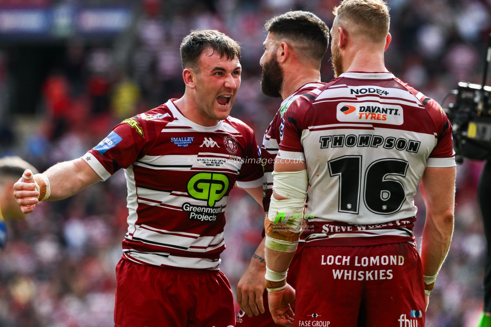 Harry Smith of Wigan Warriors celebrates his teams win after the Betfred Challenge Cup Final match Warrington Wolves vs Wigan Warriors at Wembley Stadium, London, United Kingdom, 8th June 2024

(Photo by Craig Thomas/News Images)