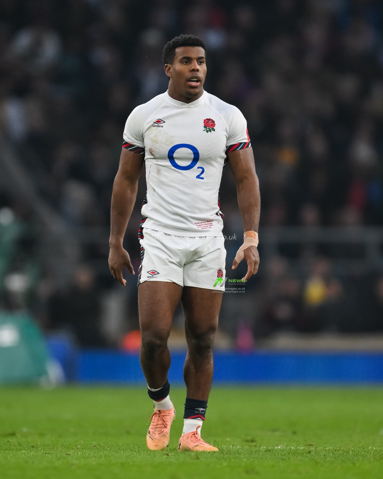 Immanuel Feyi-Waboso of England during the Autumn Nations Series match England vs Australia at Allianz Stadium, Twickenham, United Kingdom, 8th November 2024

(Photo by Craig Thomas/News Images)