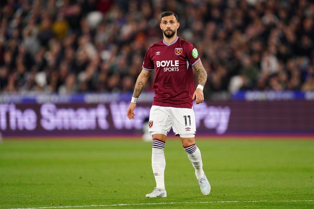 Valentin Castellanos of West Ham United during the Premier League match West Ham United vs Wolverhampton Wanderers at London Stadium, London, United Kingdom on 10 April 2026

(Photo by Harvey Murphy/News Images)