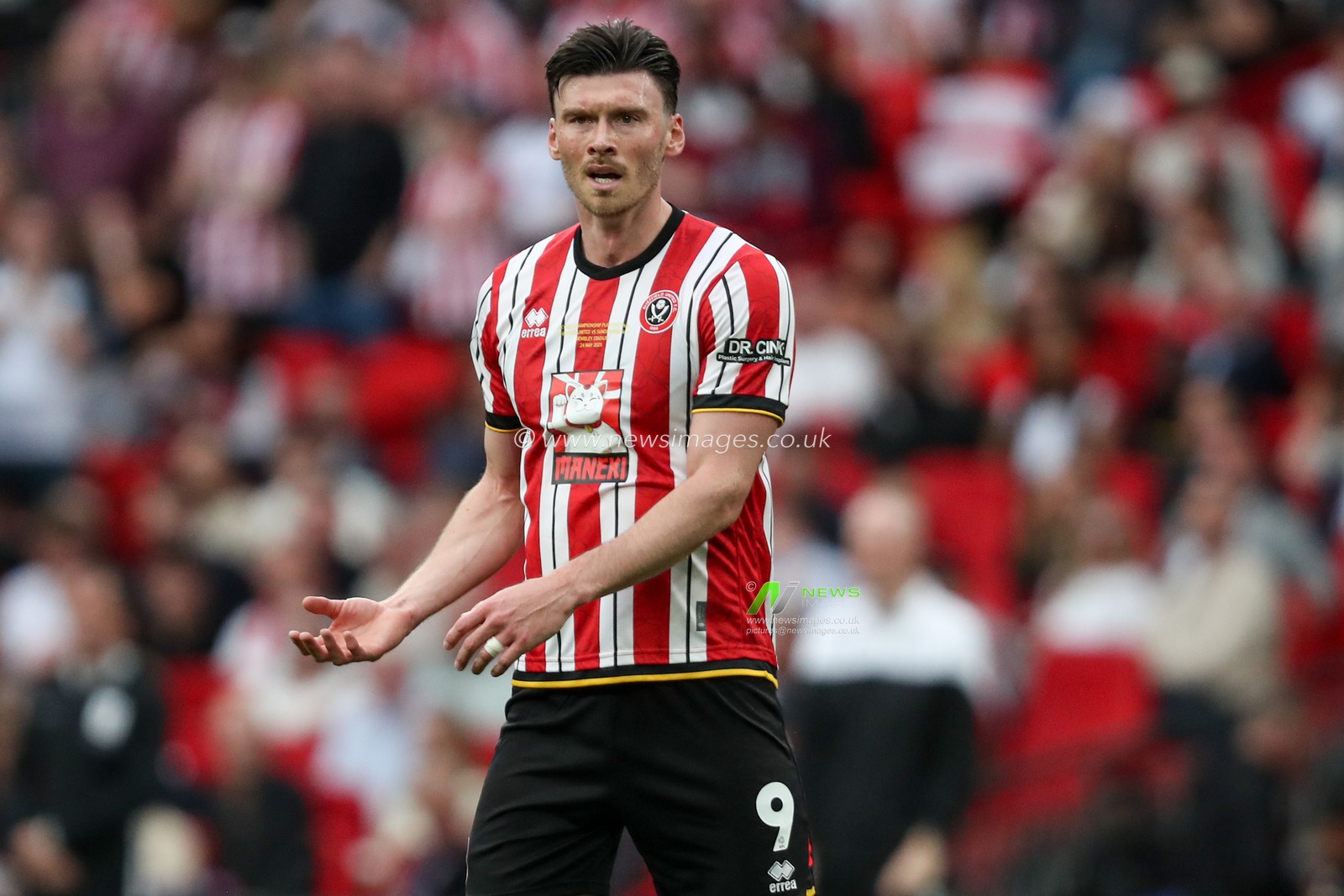 Kieffer Moore of Sheffield United reacts during the Sky Bet Championship Playoff Final match Sheffield United vs Sunderland at Wembley Stadium, London, United Kingdom, 24th May 2025

(Photo by Izzy Poles/News Images)