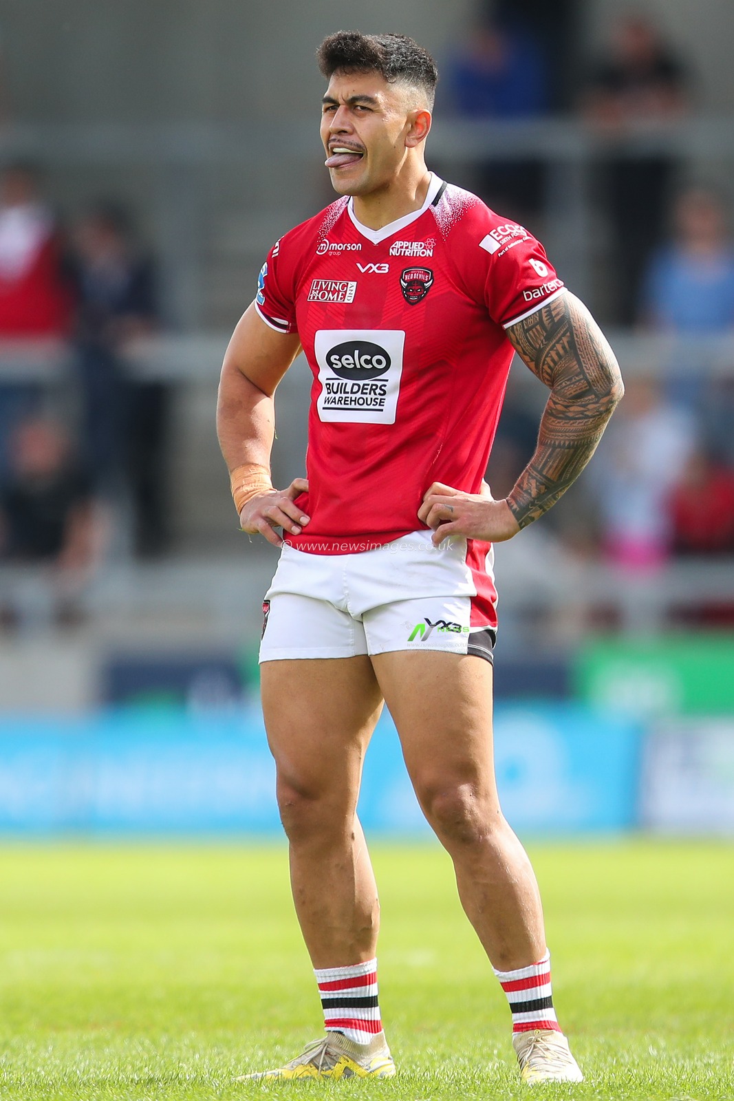 Tim Lafai of Salford Red Devils during the Betfred Super League Round 13 match Salford Red Devils vs London Broncos at Salford Community Stadium, Eccles, United Kingdom, 2nd June 2024

(Photo by Gareth Evans/News Images)