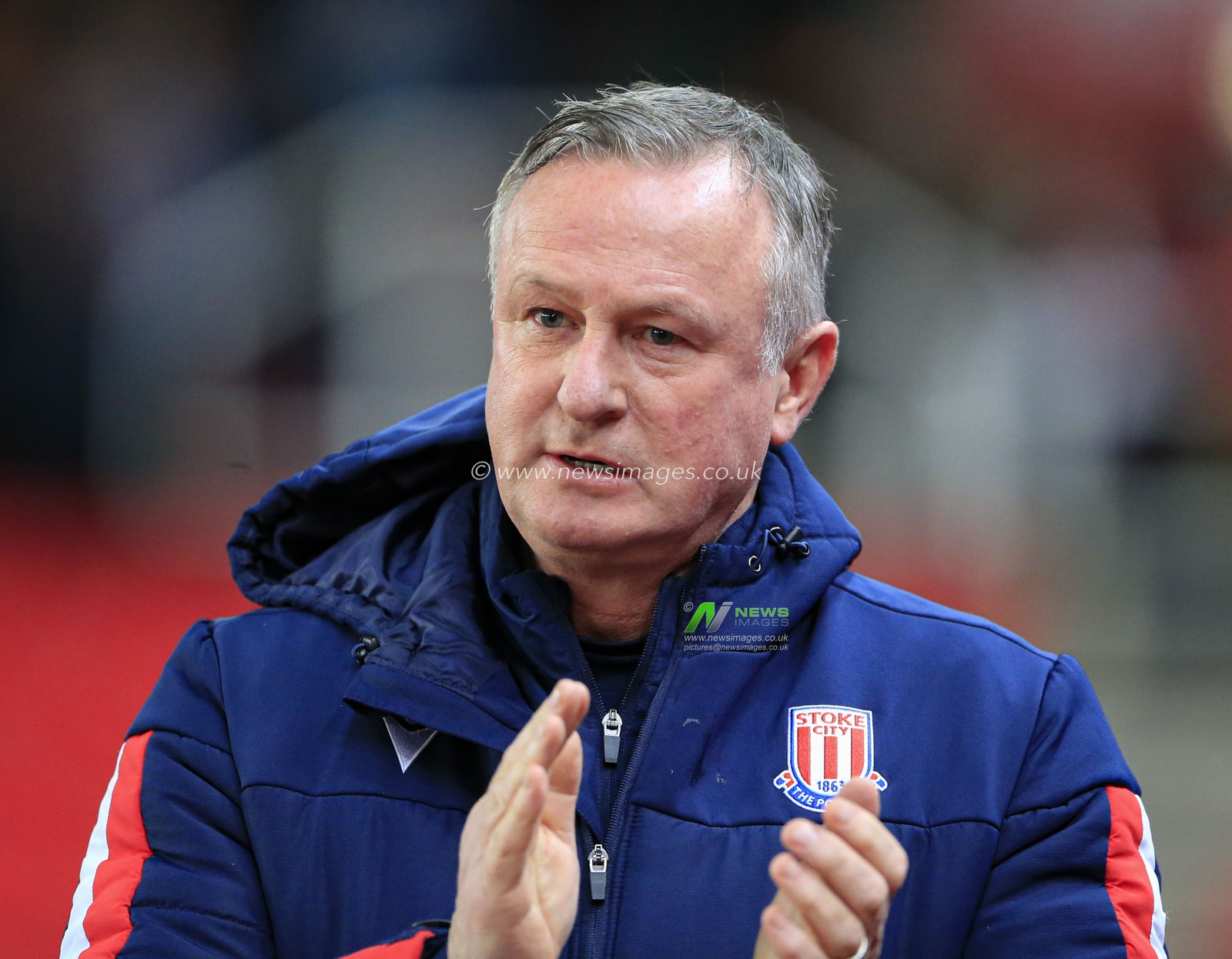 10th December 2019, Bet365 Stadium, Stoke-on-Trent, England; Sky Bet Championship, Stoke City v Luton Town : Stoke City manager Michael O'Neill walks to the dug out

Credit: Conor Molloy/News Images