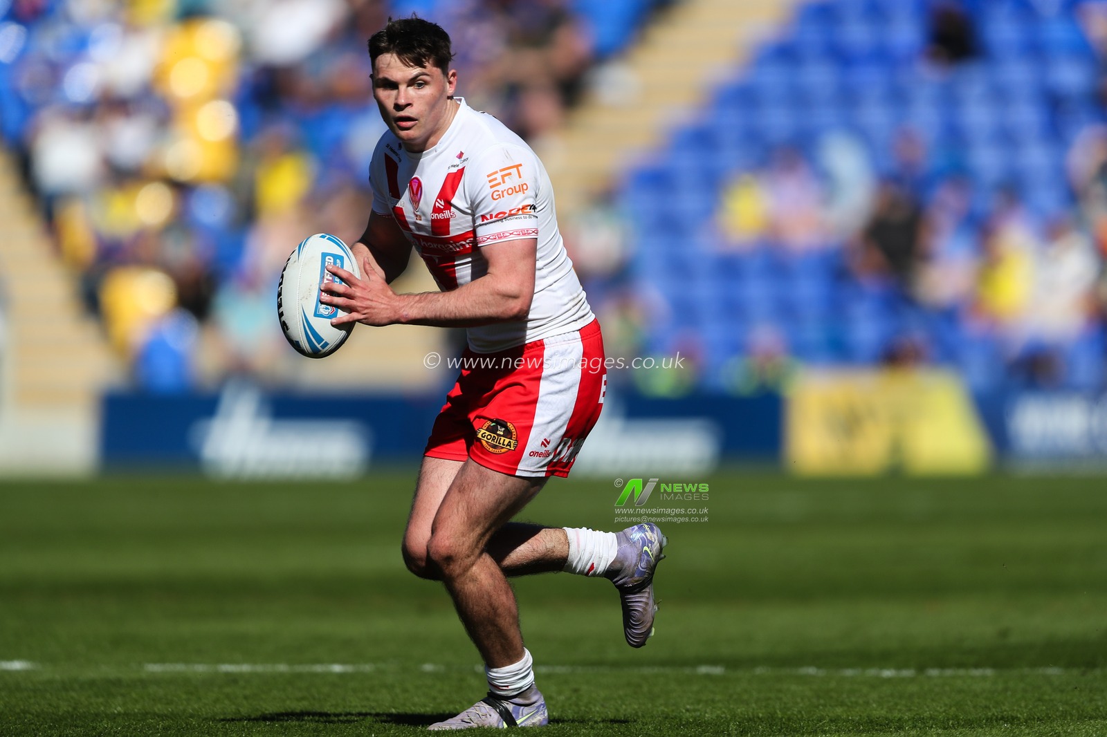 Jack Welsby of St. Helens in action during the Betfred Challenge Cup Quarter Final match Warrington Wolves vs St Helens at Halliwell Jones Stadium, Warrington, United Kingdom, 5th April 2025

(Photo by Gareth Evans/News Images)