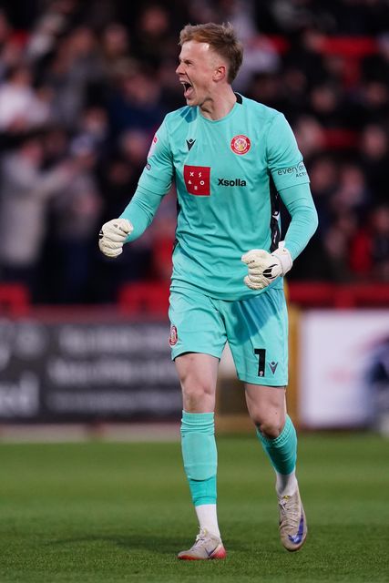 Stevenage goalkeeper Filip Marschall during the Sky Bet League One match Stevenage vs Barnsley at Lamex Stadium, Stevenage, United Kingdom on 21st April 2026

(Photo by Harvey Murphy/News Images)