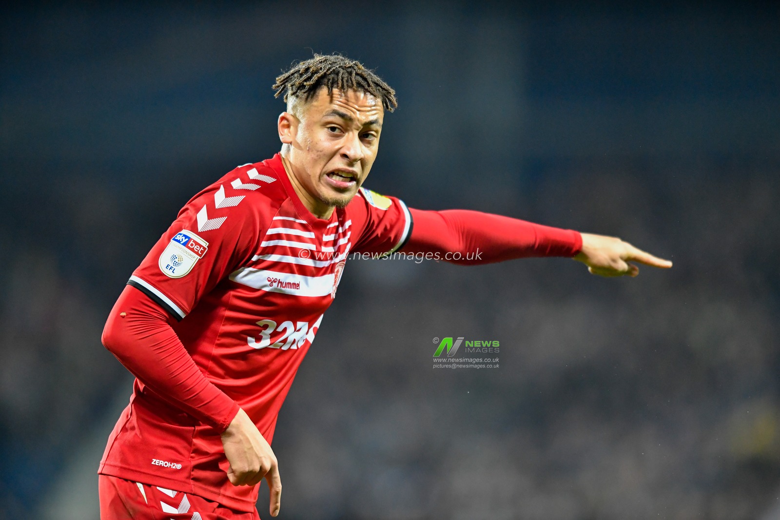 29th December 2019, The Hawthorns, West Bromwich, England; Sky Bet Championship, West Bromwich Albion v Middlesbrough : Marcus Tavernier (7) of Middlesbrough points to where he wants the ball to be played

Credit: Simon Whitehead/News Images