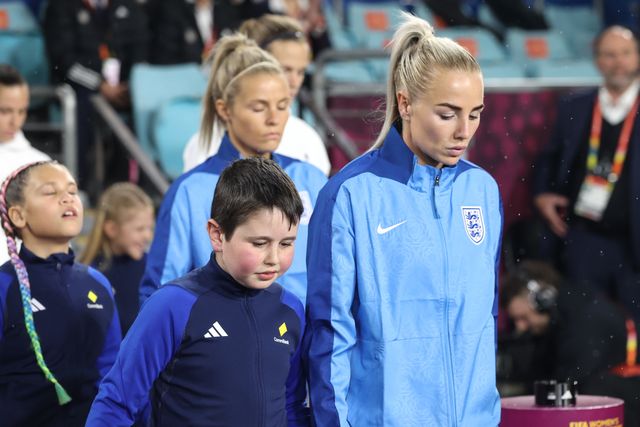 The England team walking out during the FIFA Women's World Cup 2023 Final match Spain Women vs England Women at Stadium Australia, Sydney, Australia, 20th August 2023

(Photo by Patrick Hoelscher/News Images)