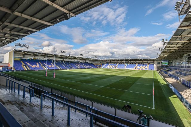 A general view of Halliwell Jones Stadium ahead of the Betfred Super League Round 24 match Warrington Wolves vs Salford Red Devils at Halliwell Jones Stadium, Warrington, United Kingdom, 29th August 2025

(Photo by Alfie Cosgrove/News Images)