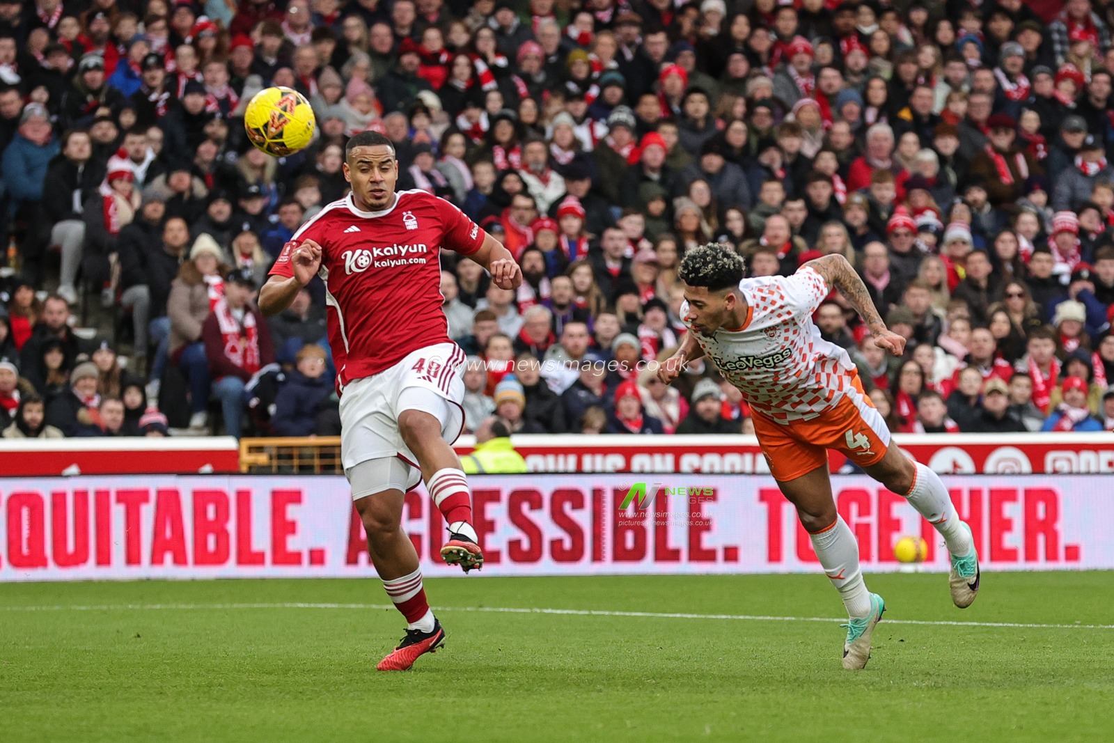 Jordan Lawrence-Gabriel of Blackpool scores to make it 0-1 during the Emirates FA Cup  Third Round match Nottingham Forest vs Blackpool at City Ground, Nottingham, United Kingdom, 7th January 2024

(Photo by Mark Cosgrove/News Images)