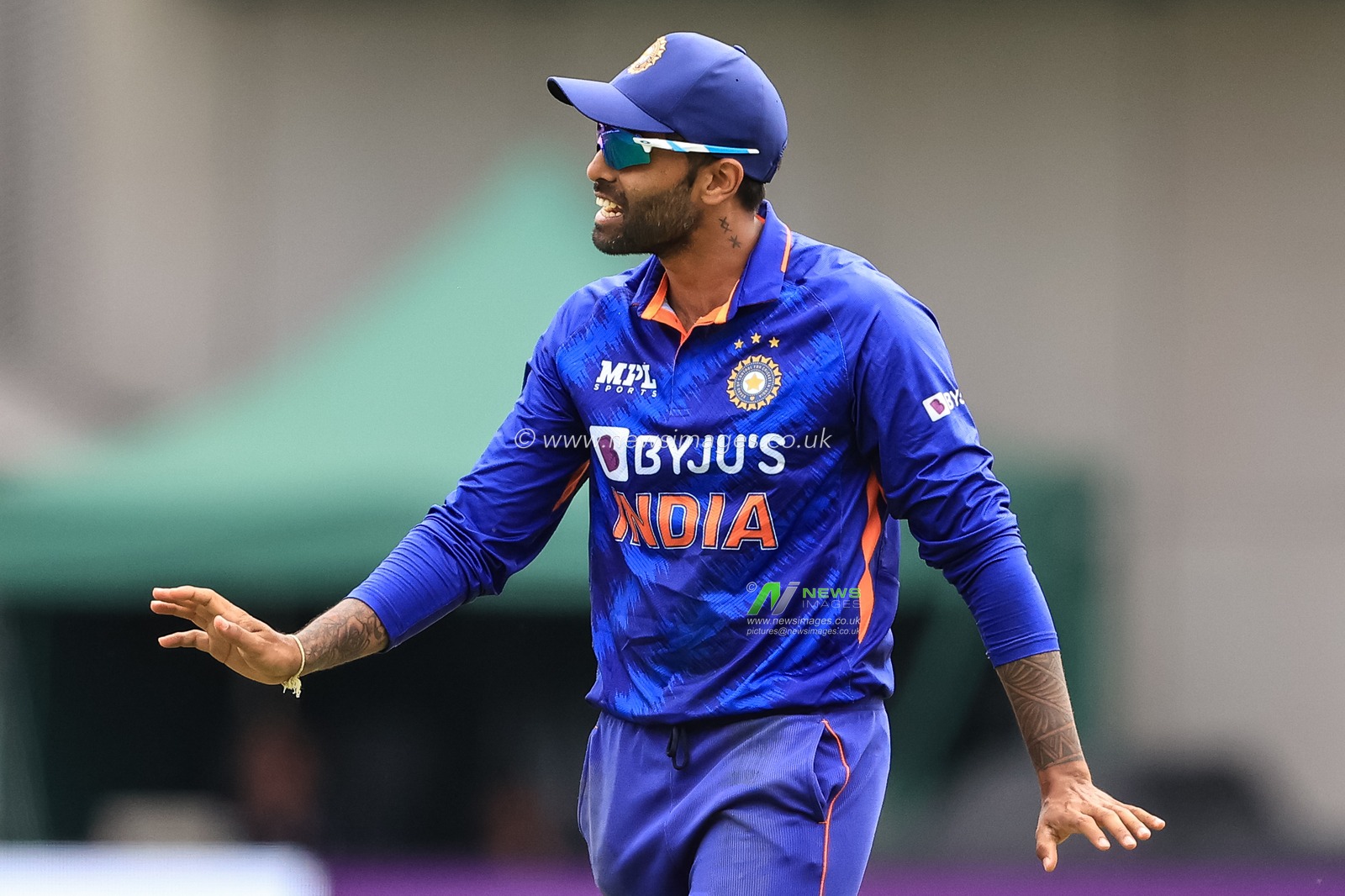 Suryakumar Yadav of India reacts during the game