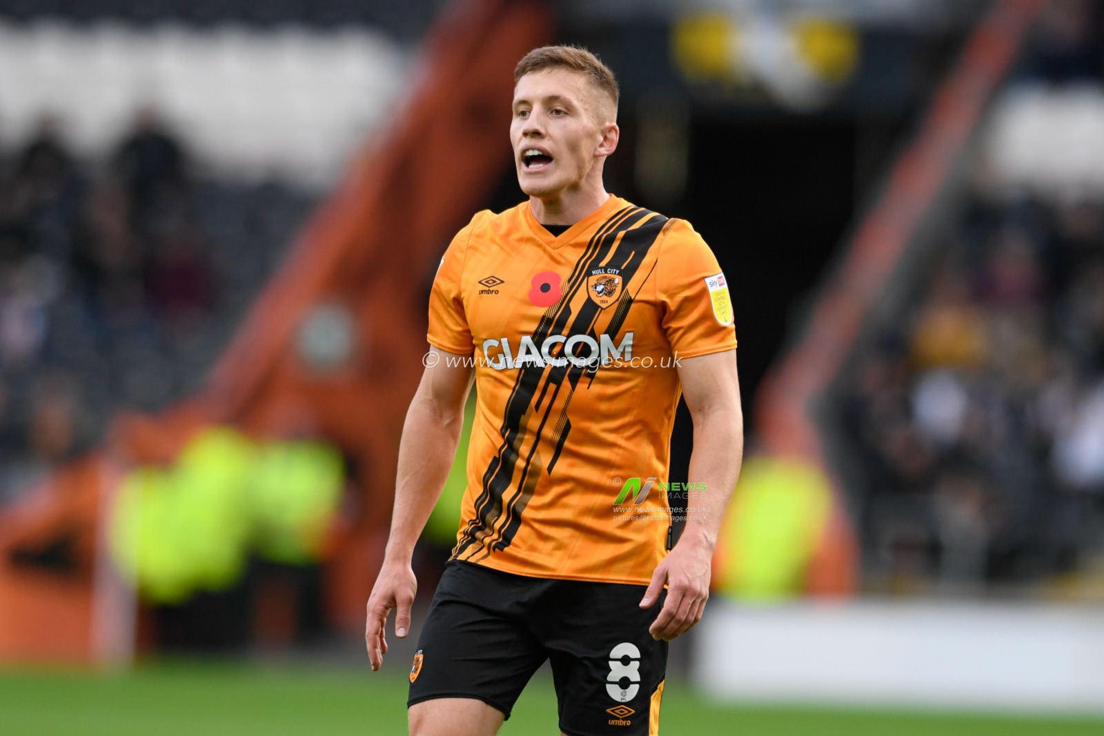 Greg Docherty #8 of Hull City in action during the game