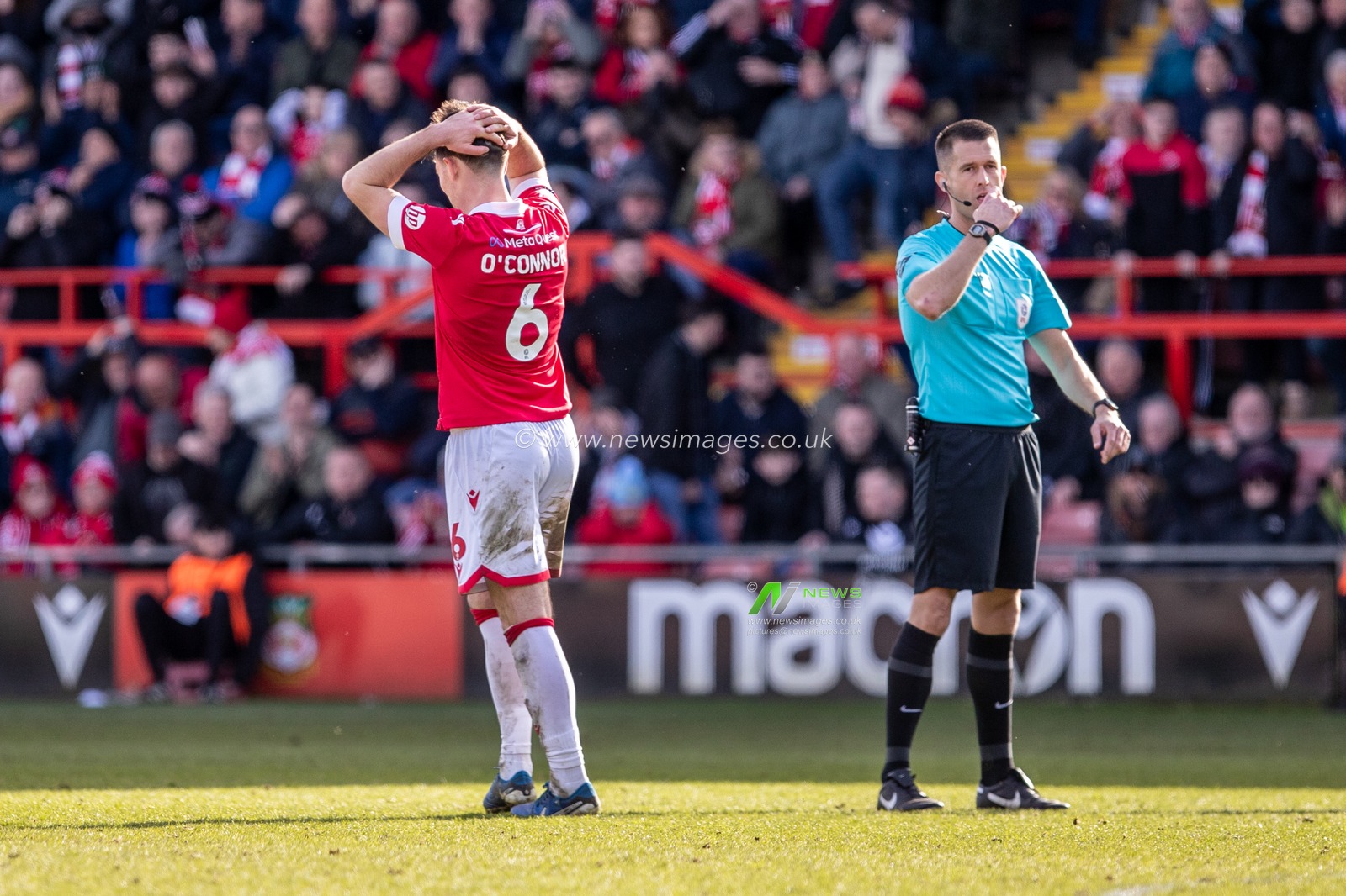 Tom O'Connor of Wrexham AFC following the Sky Bet League 1 match Wrexham vs Bolton Wanderers at SToK Cae Ras, Wrexham, United Kingdom, 1st March 2025

(Photo by Nik Mesney/News Images)