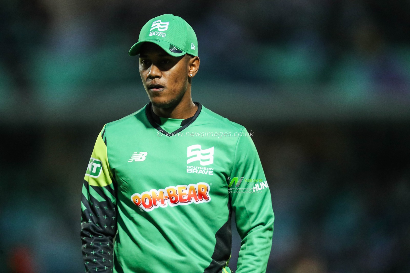 Akeal Hosein of Southern Brave looks on during the The Hundred match Oval Invincibles vs Southern Brave at The Kia Oval, London, United Kingdom, 8th August 2024

(Photo by Izzy Poles/News Images)