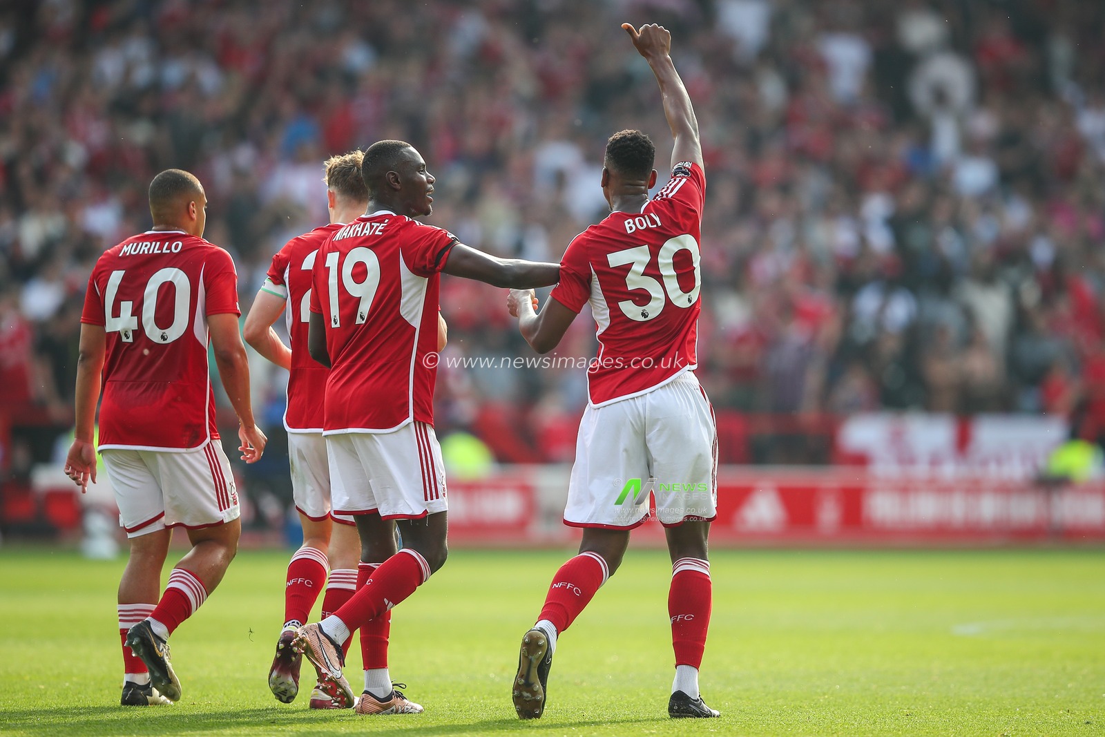 Willy Boly of Nottingham Forest celebrates his goal to make it 1-1 during the Premier League match Nottingham Forest vs Chelsea at City Ground, Nottingham, United Kingdom, 11th May 2024

(Photo by Gareth Evans/News Images)