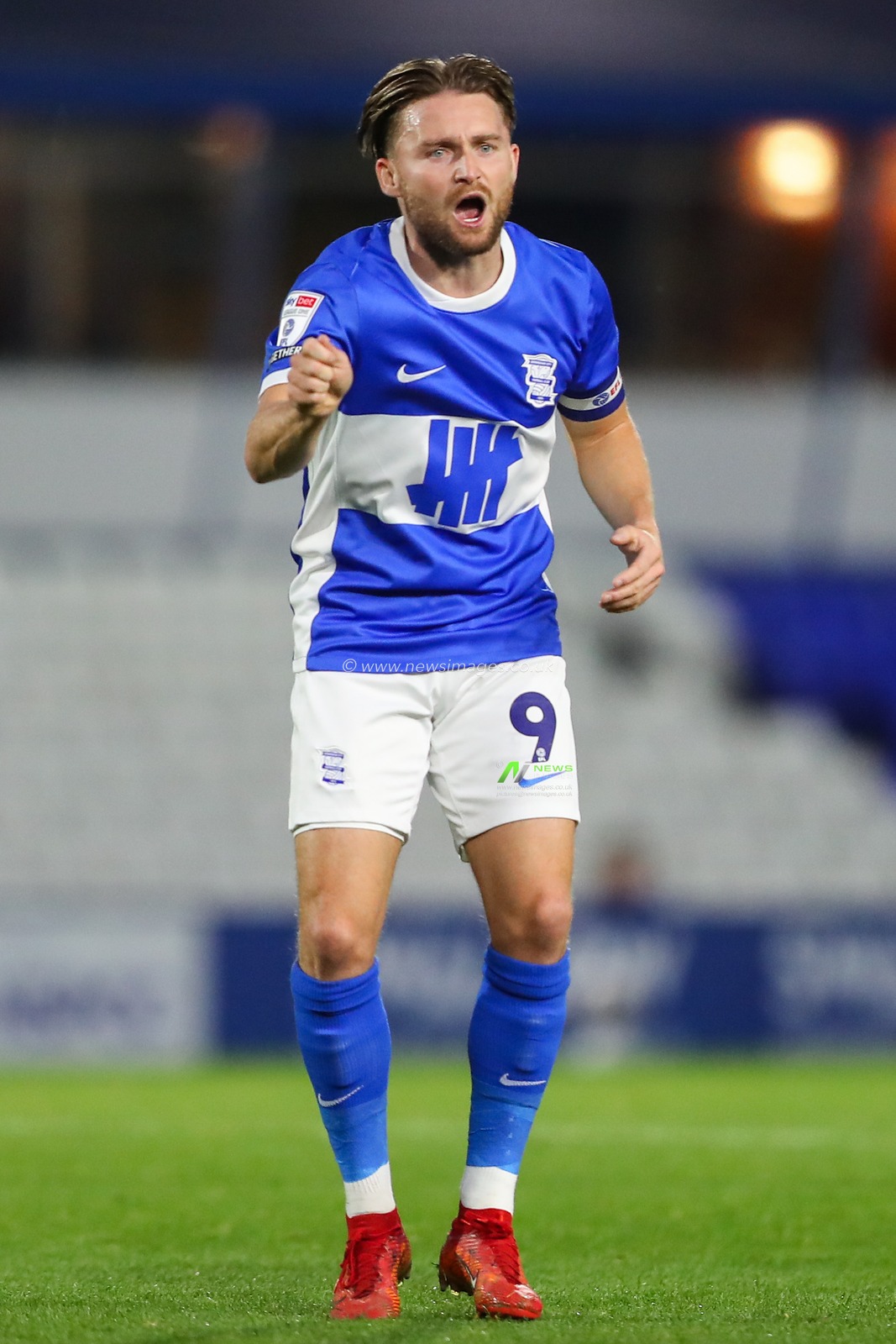 Alfie May of Birmingham City gees up his teammates during the Bristol Street Motors Trophy match Birmingham City vs Walsall at St. Andrew's @ Knighthead Park, Birmingham, United Kingdom, 3rd September 2024

(Photo by Gareth Evans/News Images)