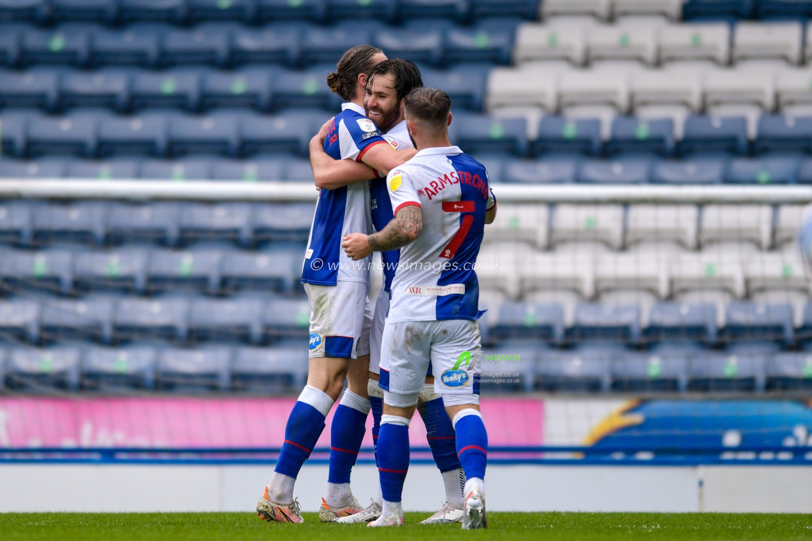 Ben Brereton #20 of Blackburn Rovers celebrates scoring a goal to make it 2-1