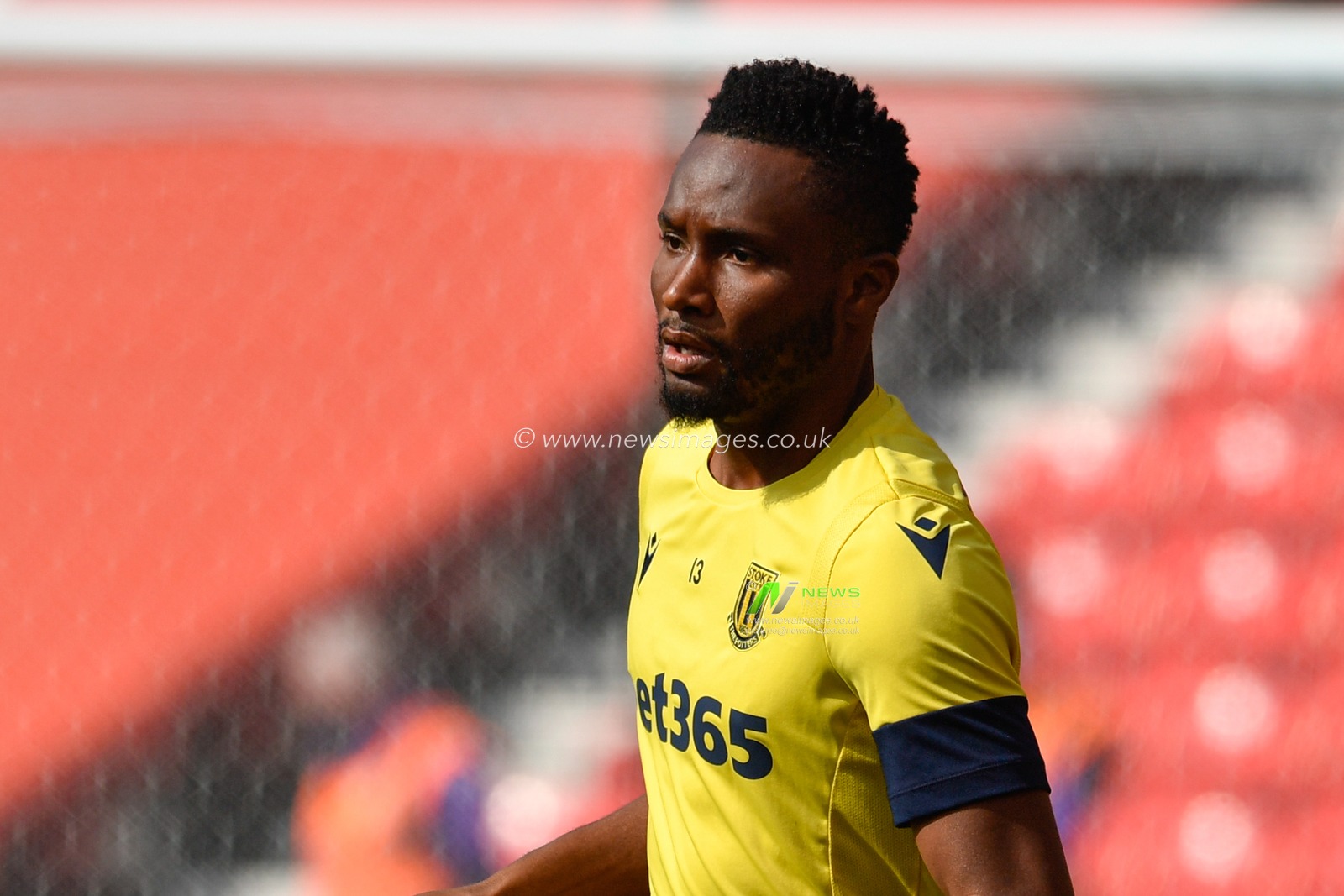 John Obi Mikel (13) of Stoke City warming up