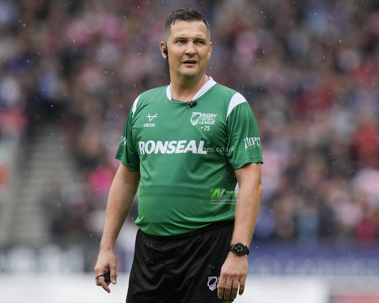Referee Ben Thaler watches the video screen during the Betfred Super League Eliminator match St Helens vs Warrington Wolves at Totally Wicked Stadium, St Helens, United Kingdom, 30th September 2023

(Photo by Steve Flynn/News Images)