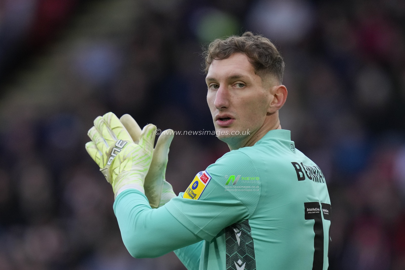 Jack Bonham #13 of Stoke City during the Sky Bet Championship match Sheffield United vs Stoke City at Bramall Lane, Sheffield, United Kingdom, 14th January 2023

(Photo by Steve Flynn/News Images)