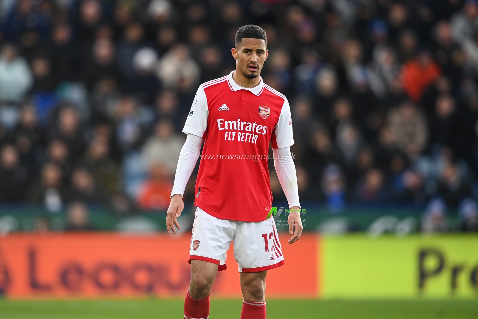 William Saliba #12 of Arsenal during the Premier League match Leicester City vs Arsenal at King Power Stadium, Leicester, United Kingdom, 25th February 2023

(Photo by Craig Thomas/News Images)