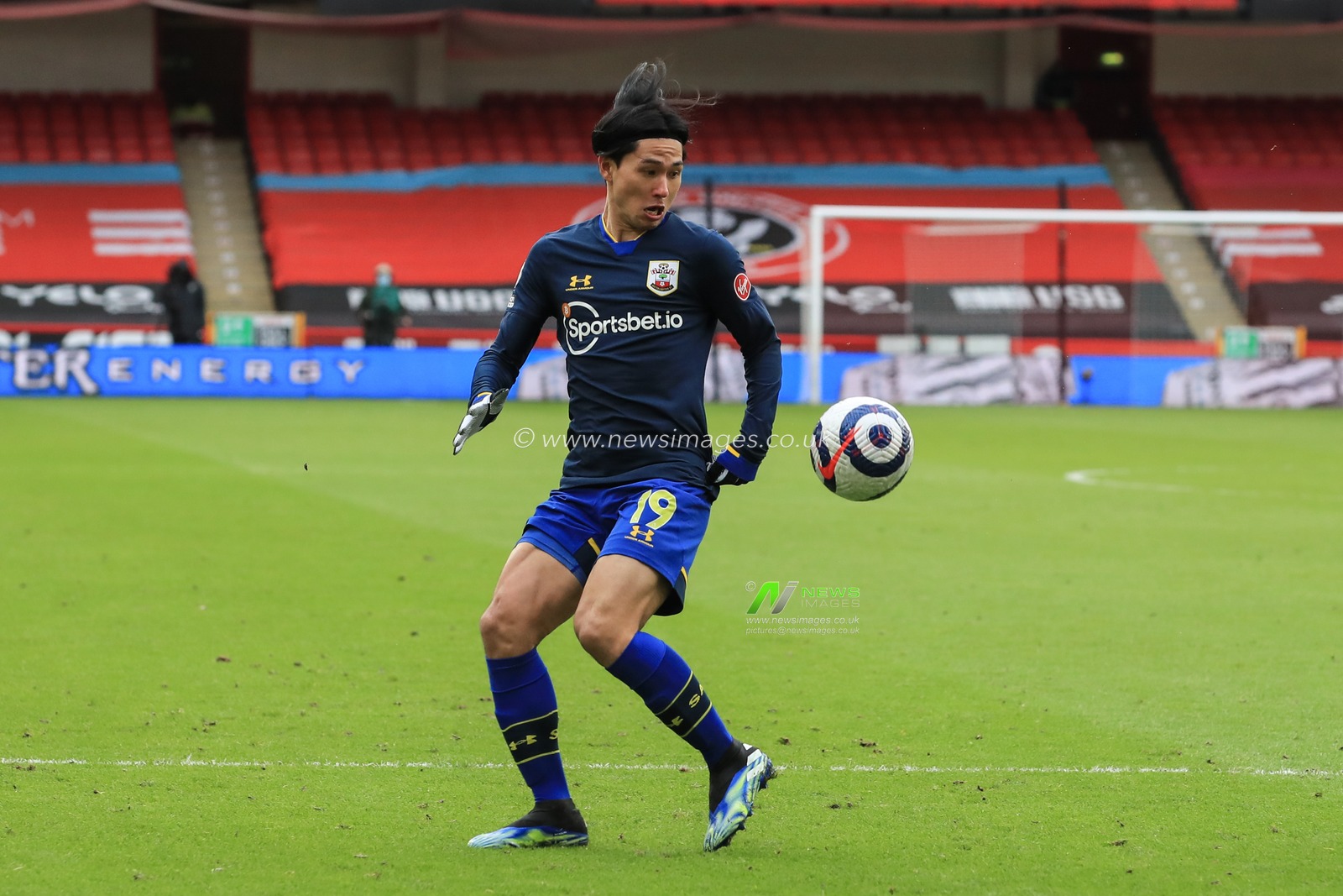Takumi Minamino #19 of Southampton in action during the game