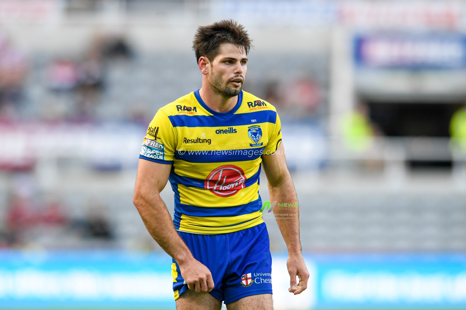 Jake Mamo (18) of Warrington Wolves in action during the game