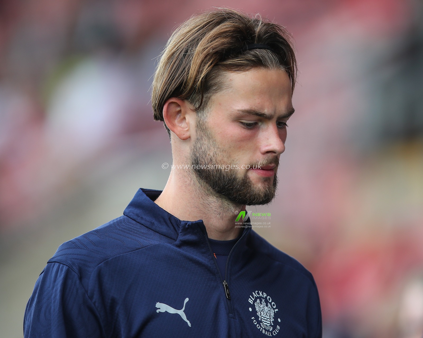 Dan Sassi of Blackpool during the Pre-season friendly match Crewe Alexandra vs Blackpool at Alexandra Stadium, Crewe, United Kingdom, 3rd August 2024

(Photo by Gareth Evans/News Images)