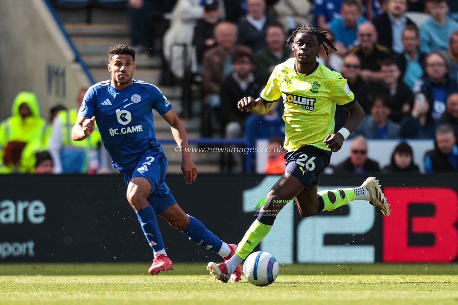 James Justin of Leicester City passes the ball during the Premier League match Leicester City vs Southampton at King Power Stadium, Leicester, United Kingdom, 3rd May 2025

(Photo by Richard Bierton/News Images)