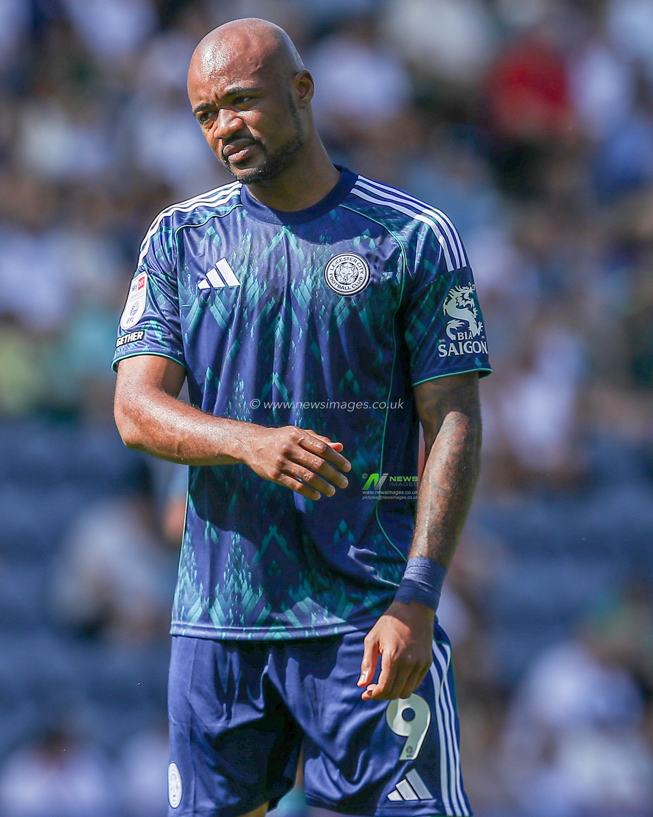Jordan Ayew of Leicester City during the Sky Bet Championship match Preston North End vs Leicester City at Deepdale, Preston, United Kingdom, 16th August 2025

(Photo by Jorge Horsted/News Images)