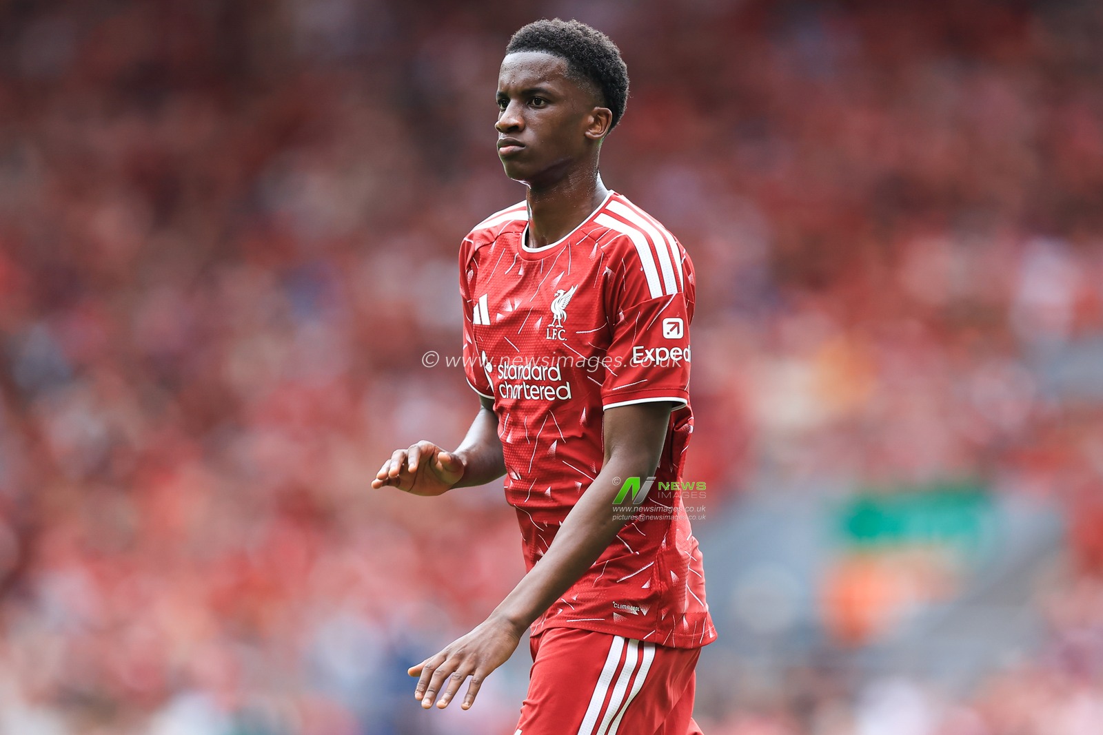 Trey Nyoni of Liverpool during the pre-season friendly match Liverpool vs Monaco at Anfield, Liverpool, United Kingdom on 09 August 2026

(Photo by Jorge Horsted/News Images)