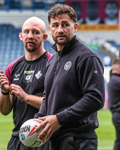 Toby King of Warrington Wolves arrives during the Betfred Super League round 10 match Huddersfield Giants vs Warrington Wolves at Accu Stadium, Huddersfield, United Kingdom on 02 May 2026

(Photo by Alfie Cosgrove/News Images)