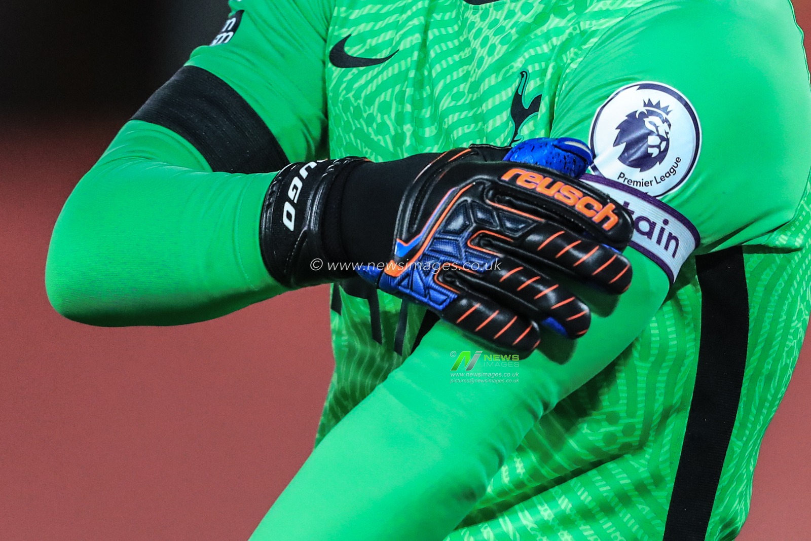 Hugo Lloris #1 of Tottenham Hotspurâ€™s goal keepers gloves and captains arm band