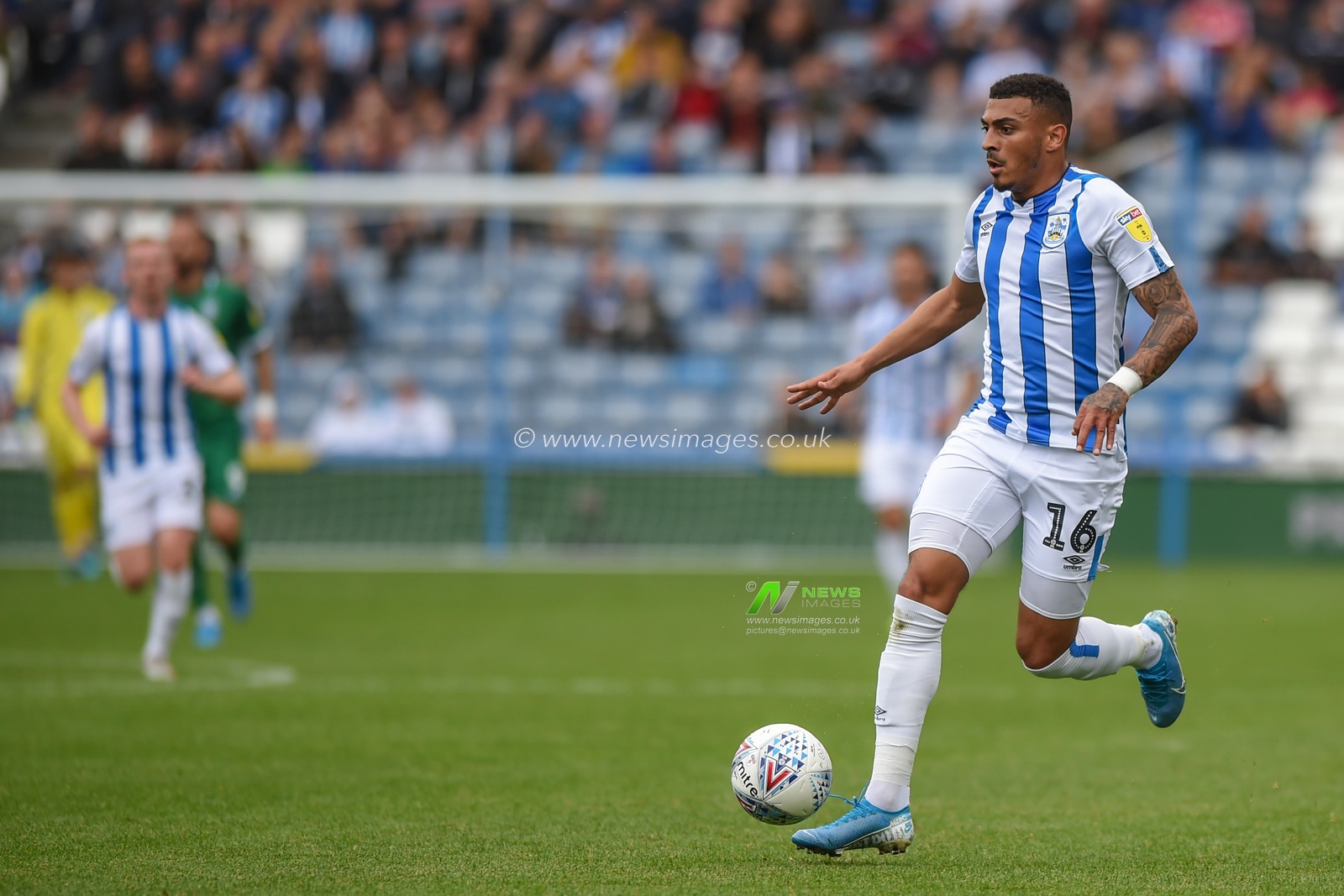 15th September 2019, John Smiths Stadium, Huddersfield England; Sky Bet Championship Football, Huddersfield Town vs Sheffield Wednesday ;Karlan Grant (16) of Huddersfield Town with the ball.

Credit: Dean Williams/News Images

English Football League images are subject to DataCo Licence