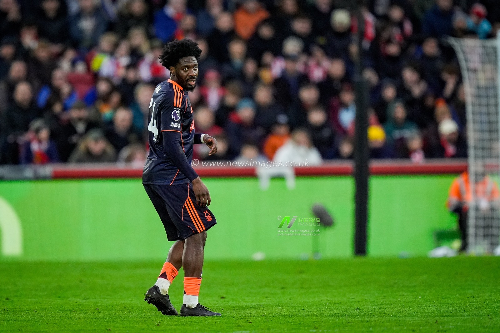Ola Aina of Nottingham Forest during the Premier League match Brentford vs Nottingham Forest at The Gtech Community Stadium, London, United Kingdom, 25th January 2026

(Photo by Maynard Manyowa/News Images)