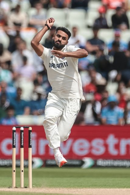 Akash Deep of India delivers the ball during the 2nd Rothesay Test Match day 5 England v India at Edgbaston, Birmingham, United Kingdom, 6th July 2025

(Photo by Mark Cosgrove/News Images)